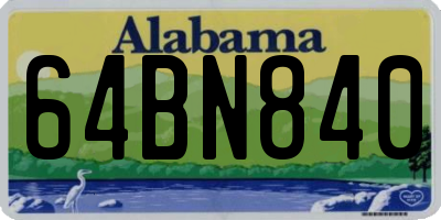 AL license plate 64BN840