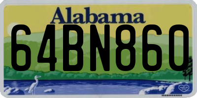 AL license plate 64BN860