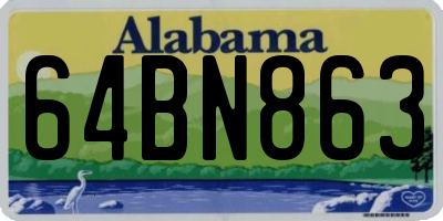AL license plate 64BN863
