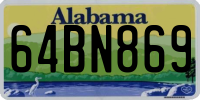 AL license plate 64BN869