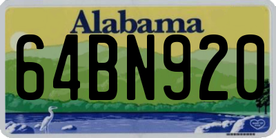 AL license plate 64BN920