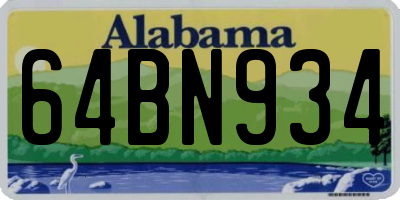 AL license plate 64BN934