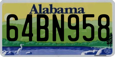 AL license plate 64BN958
