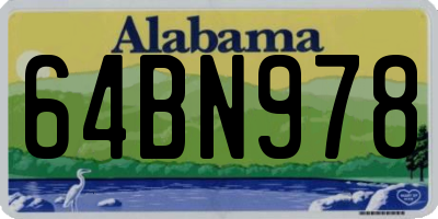 AL license plate 64BN978