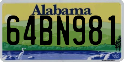 AL license plate 64BN981