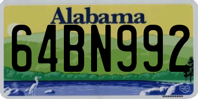 AL license plate 64BN992
