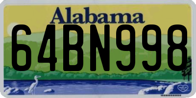 AL license plate 64BN998