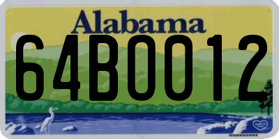 AL license plate 64BO012