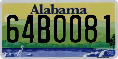 AL license plate 64BO081