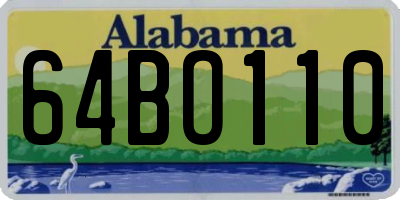 AL license plate 64BO110
