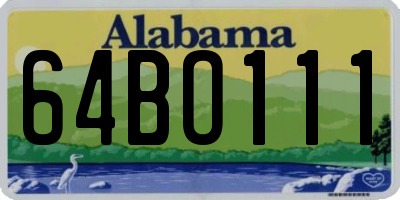 AL license plate 64BO111