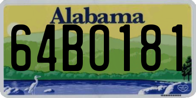 AL license plate 64BO181