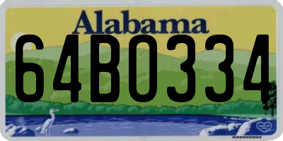 AL license plate 64BO334