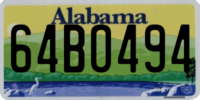 AL license plate 64BO494