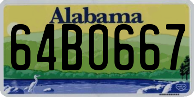 AL license plate 64BO667