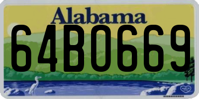 AL license plate 64BO669