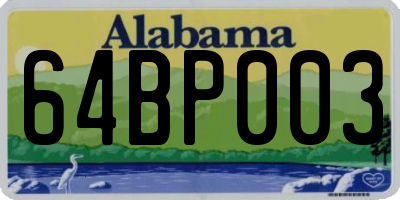 AL license plate 64BP003