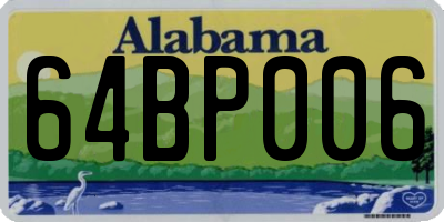 AL license plate 64BP006