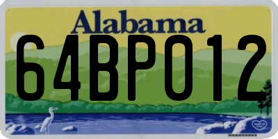 AL license plate 64BP012
