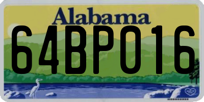 AL license plate 64BP016