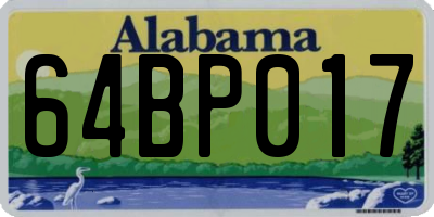 AL license plate 64BP017