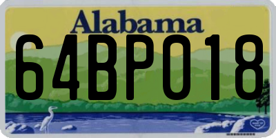 AL license plate 64BP018