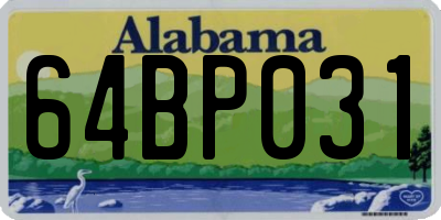 AL license plate 64BP031