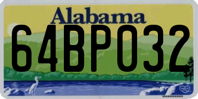 AL license plate 64BP032