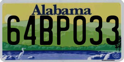 AL license plate 64BP033