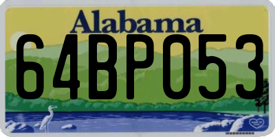 AL license plate 64BP053
