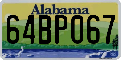 AL license plate 64BP067