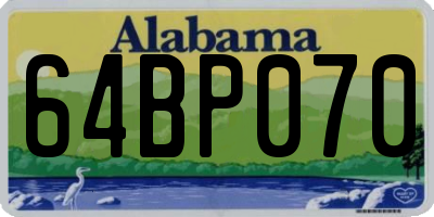AL license plate 64BP070