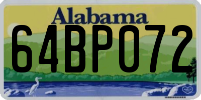 AL license plate 64BP072