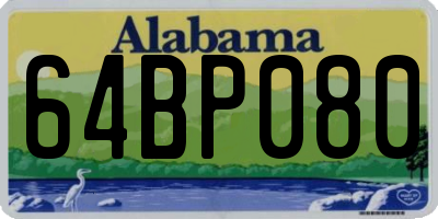 AL license plate 64BP080
