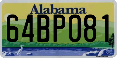 AL license plate 64BP081