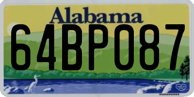 AL license plate 64BP087