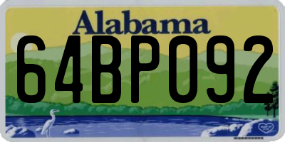 AL license plate 64BP092