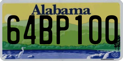 AL license plate 64BP100