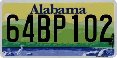 AL license plate 64BP102