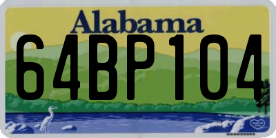 AL license plate 64BP104