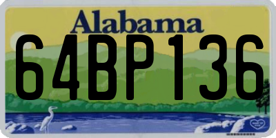 AL license plate 64BP136