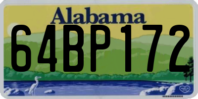 AL license plate 64BP172