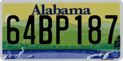 AL license plate 64BP187