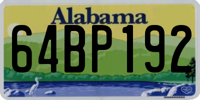 AL license plate 64BP192