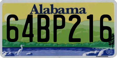 AL license plate 64BP216