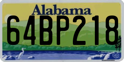 AL license plate 64BP218