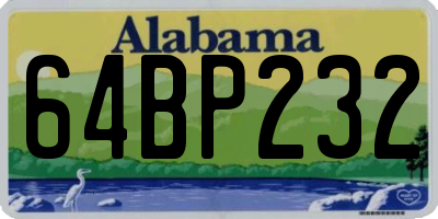 AL license plate 64BP232