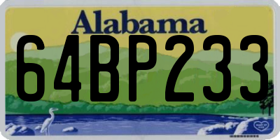 AL license plate 64BP233