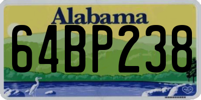 AL license plate 64BP238