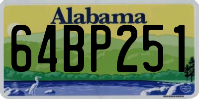 AL license plate 64BP251